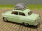 Preview: 1/87 Brekina Opel Olympia Limousine hellgrün mit Gepäckträger