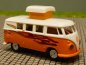 Preview: 1/87 Brekina # 1814 o/w VW T1 b Camper mit geöffnetem Hubdach Flammendekor weiss/orange Sondermodell Reinhardt