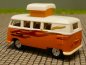 Preview: 1/87 Brekina # 1814 o/w VW T1 b Camper mit geöffnetem Hubdach Flammendekor weiss/orange Sondermodell Reinhardt