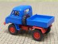 Preview: 1/87 Brekina Unimog 411 blau/rot Sondermodell Reinhardt