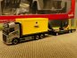 Preview: 1/87 Herpa Volvo Flachbett-LKW Wallek & Geser + Container / Ladekran u. Goldhofer TU3 + Gabelstapler