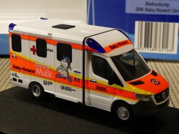 1/87 Rietze MB Sprinter Strobel RTW ´18 DRK Baby Notarzt Ulm 76216