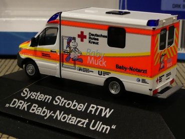 1/87 Rietze MB Sprinter Strobel RTW ´18 DRK Baby Notarzt Ulm 76216