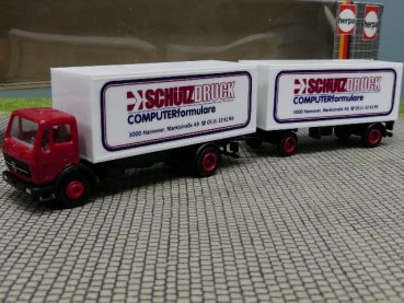 1/87 Herpa MB NG Schütz Druck Hannover Koffer Hängerzug #207