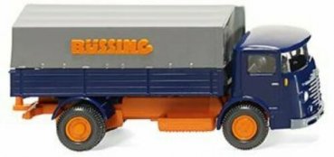 1/87 Wiking Büssing 4500 Pritschen LKW blau orange 0476 01