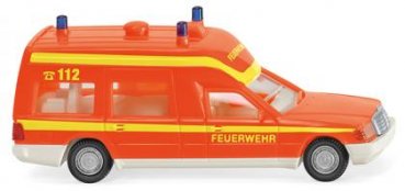 1/87 Wiking MB Binz Feuerwehr Krankenwagen tagesleuchtrot 0607 01