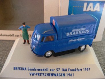 1/87 Brekina # 0703 VW T1 b Frankfurter Brauhaus Plane PC-Box