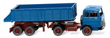 1/87 Wiking MB Hinterkippersattelzug azurblau 0677 09