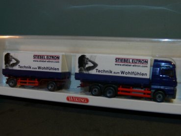 1/87 Wiking MAN TGA XXL Stiebel Eltron Planen-Hängerzug 571 06 B