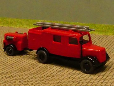 1/87 Wiking Opel Blitz 39 LF 8 Feuerwehr mit Schlauchanhänger 863 1