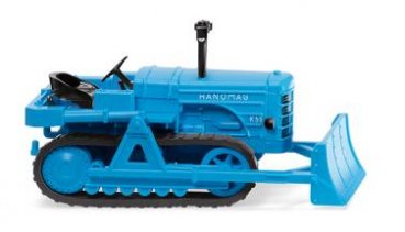 1/87 Wiking Hanomag K55 Raupenschlepper mit Räumschild - hellblau 0844 36