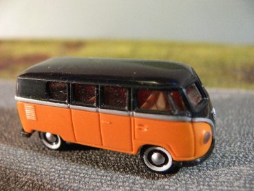 1/87 Brekina # 0040 VW T1 a schwarz/gelborange Bus 3107