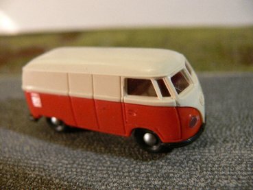 1/87 Brekina # 0044 VW T1 a hellelfenbein/feuerrot Kasten 3200