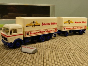 1/87 Herpa Albedo MB NG Severins Kölsch Brauerei Schopen Planen-Hängerzug