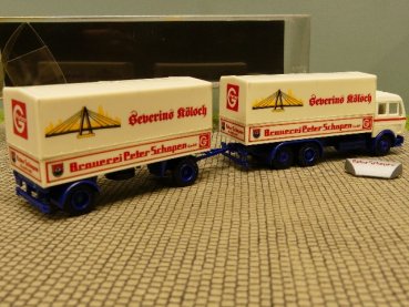 1/87 Herpa Albedo MB NG Severins Kölsch Brauerei Schopen Planen-Hängerzug