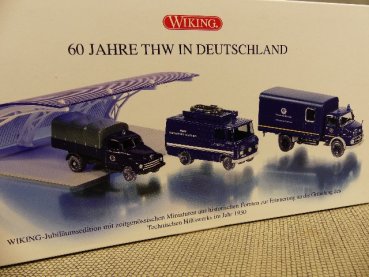 1/87 Wiking THW 60 Jahre MB 710 MB 406 Opel Blitz Parkhalle 0990 68