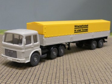 1/87 Wiking MAN F80 Wirtschaftlichkeit ist unser Konzept Planensattelzug