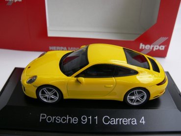 1/43 Herpa Porsche 911 Carrera 4 gelb