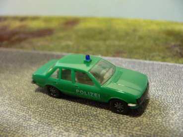 1/87 Herpa Opel Rekord Berlina Polizei grün innen grau #9 in Faltbox