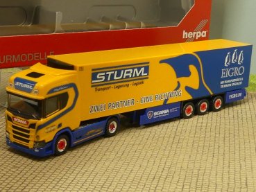 1/87 Herpa Scania CR20 HD STURM Logistik Kühlkoffer Sattelzug 309325