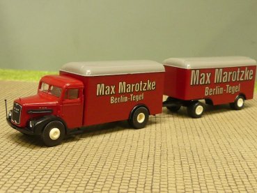 1/87 Brekina MAN F8 MAX MAROTZKE Koffer Hängerzug