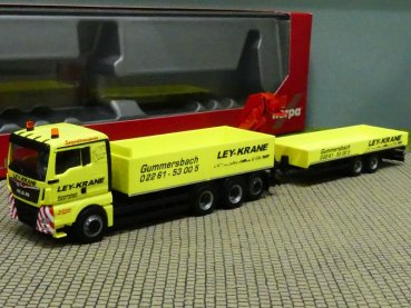 1/87 Herpa MAN TGX XL Ley Krane Tieflade HZ mit Ladekran 310741