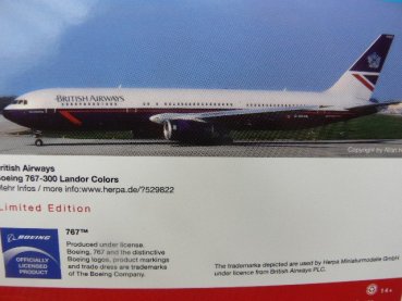 1/500 Herpa Boeing 767-300 British Airways Landor Colors 529822