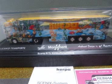 1/87 Herpa Scania R TL Herpa Monument II SCENIX Kühlkoffer-SZ 461054