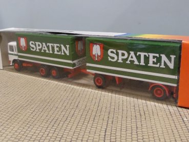 1/87 Herpa Albedo MAN F8 Spaten Bräu München Getränkekoffer-Hängerzug