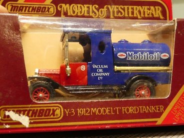 Matchbox Yesteryear Ford Model T 1912 Mobiloil Tankwagen Y-3 s.Beschreibung