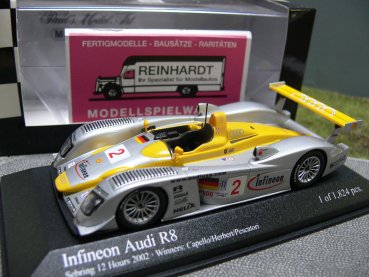 1/43 Minichamps Audi R8 Infineon Sebring 12 hrs. 2002 Winners Capello.....