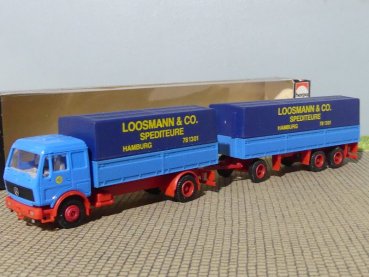 1/87 Herpa MB NG LOOSMANN & CO HAMBURG Planen Hängerzug #131