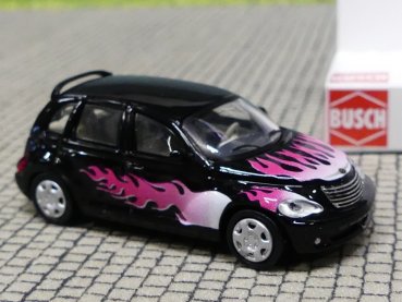 1/87 Ricko Chrysler PT Cruiser Pink Flame 9838661 in Busch Box