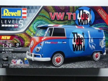 1/24 Revell Bausatz Geschenkset VW T1 The Who inkl. Farben und Kleber 05672