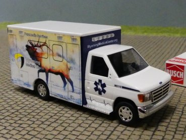 1/87 Busch Ford E-350 Ambulance Wyoming Elk 41845 SONDERPREIS!