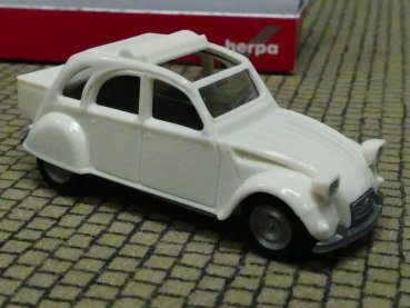 1/87 Herpa Citroen 2CV mit Queue perlweiß 027632-003