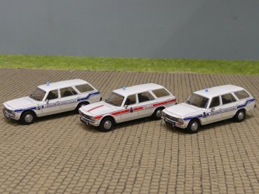 1/87 PCX 3 x Peugeot 504 Break Gendarmerie / Police Luxemburg - im SET