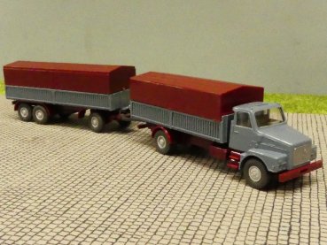 1/87 Wiking VOLVO N10 grau Planen Hängerzug 462