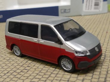 1/87 Rietze VW T6.1 Bus reflexsilber/fortanorot 11672