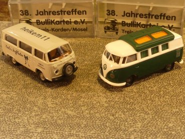 1/87 Brekina # 1947 VW T1 b Camper + VW T2 BulliKartei Jahrestreffen 2018 SET