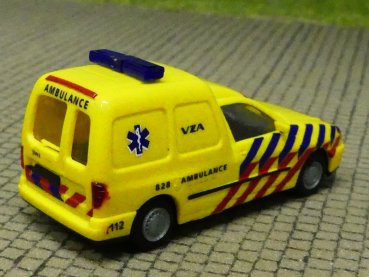 1/87 Rietze VW Caddy Kasten Ambulance Amsterdam 50849