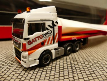 1/87 Herpa MAN TGX XLX Teletrailer SZ + Windradflügel Gatto Wind 310062