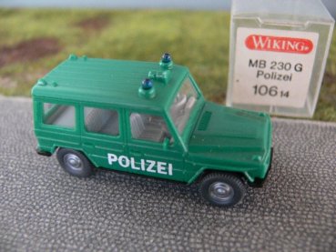 1/87 Wiking MB 230 G Polizei Dach grün Blaulicht rund 106 00 B