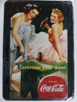Blechschild Coca Cola Entertain your thirst 10 x 14 cm