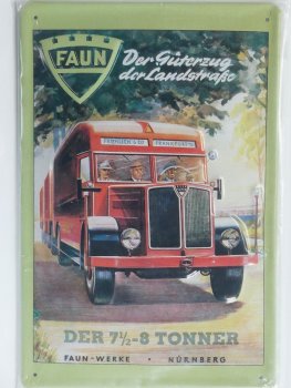 Blechschild Faun Werke Nürnberg 20 x 30 cm