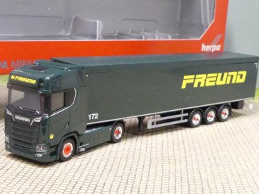 1/87 Herpa Scania CS20 HD FREUND Schubboden-Sattelzug 315173