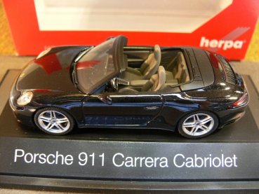 1/43 Herpa Porsche 911 Carrera Cabrio schwarz