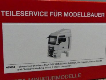 1/87 Herpa TS 2x Fahrerhaus MAN TGX GM + Windleitblech + Chassisverkleidung 085151