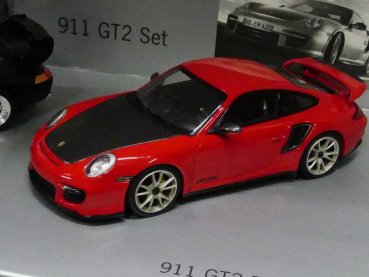 1/43 Minichamps Porsche 911 GT2 Set 993 schwarz + 997 rot