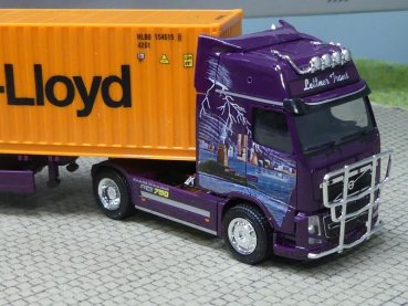 1/87 Herpa Volvo FH16 Globetrotter XL Lettner-Trans Sattelzug mit 40´ft Container High Cube